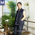 15oz Cotton Denim Jean Vest Jacket untuk Wanita